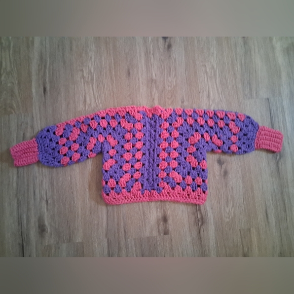 Homemade Colorful Crochet Sweater - Picture 2 of 2